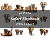 African Safari Elephants Clipart