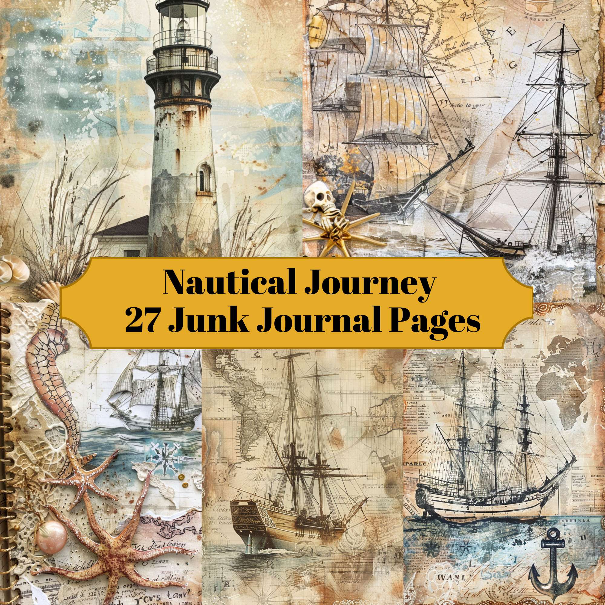 Nautical Journey Junk Journal Pages