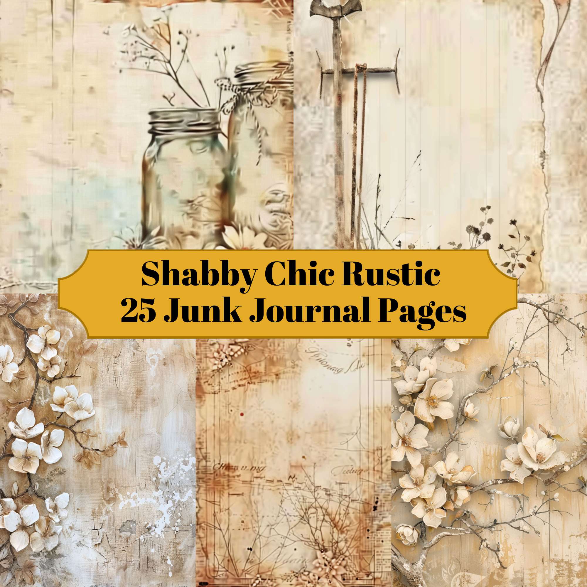 Shabby Chic Rustic Junk Journal Pages