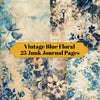 Blue Floral Junk Journal Pages