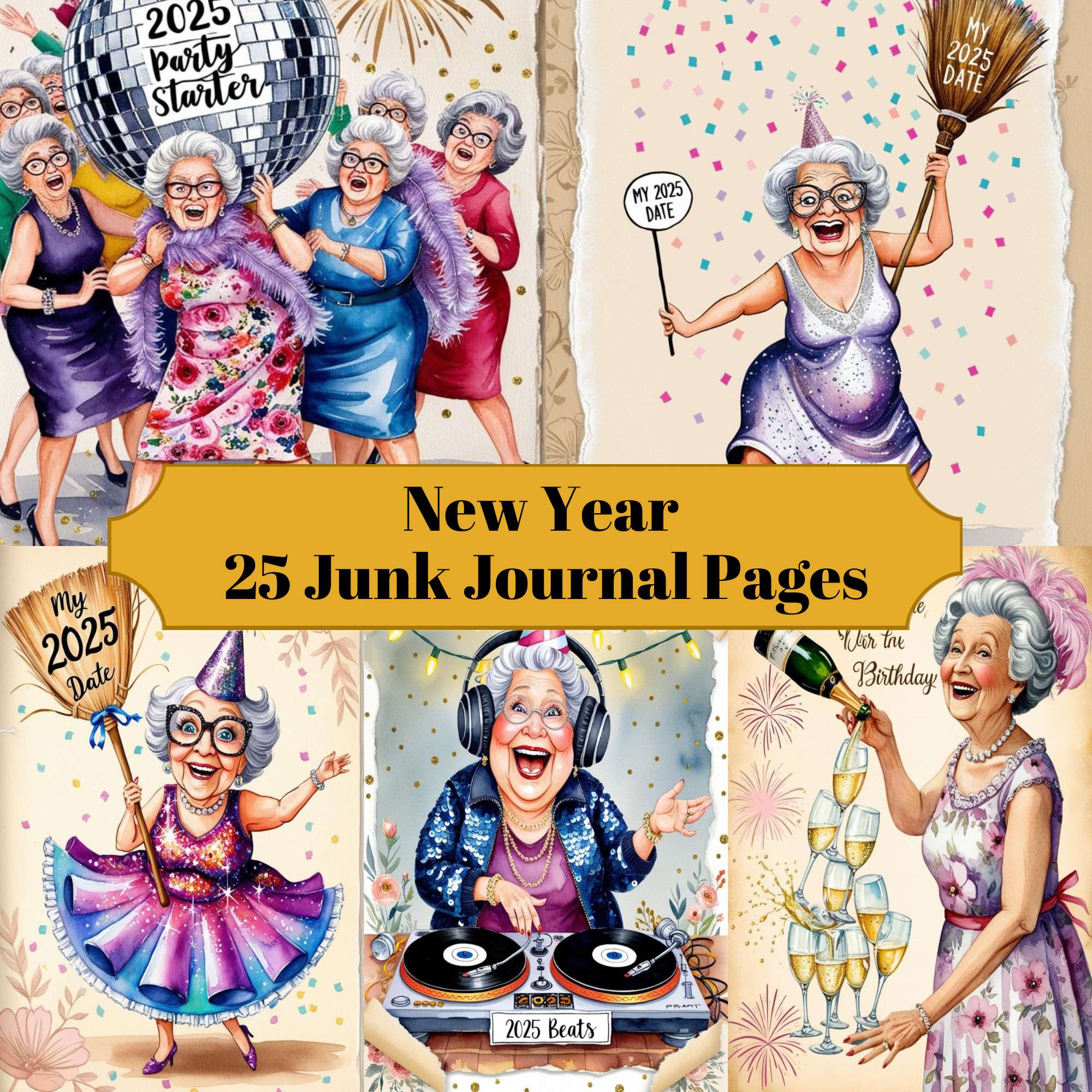 New Year Junk Journal Pages