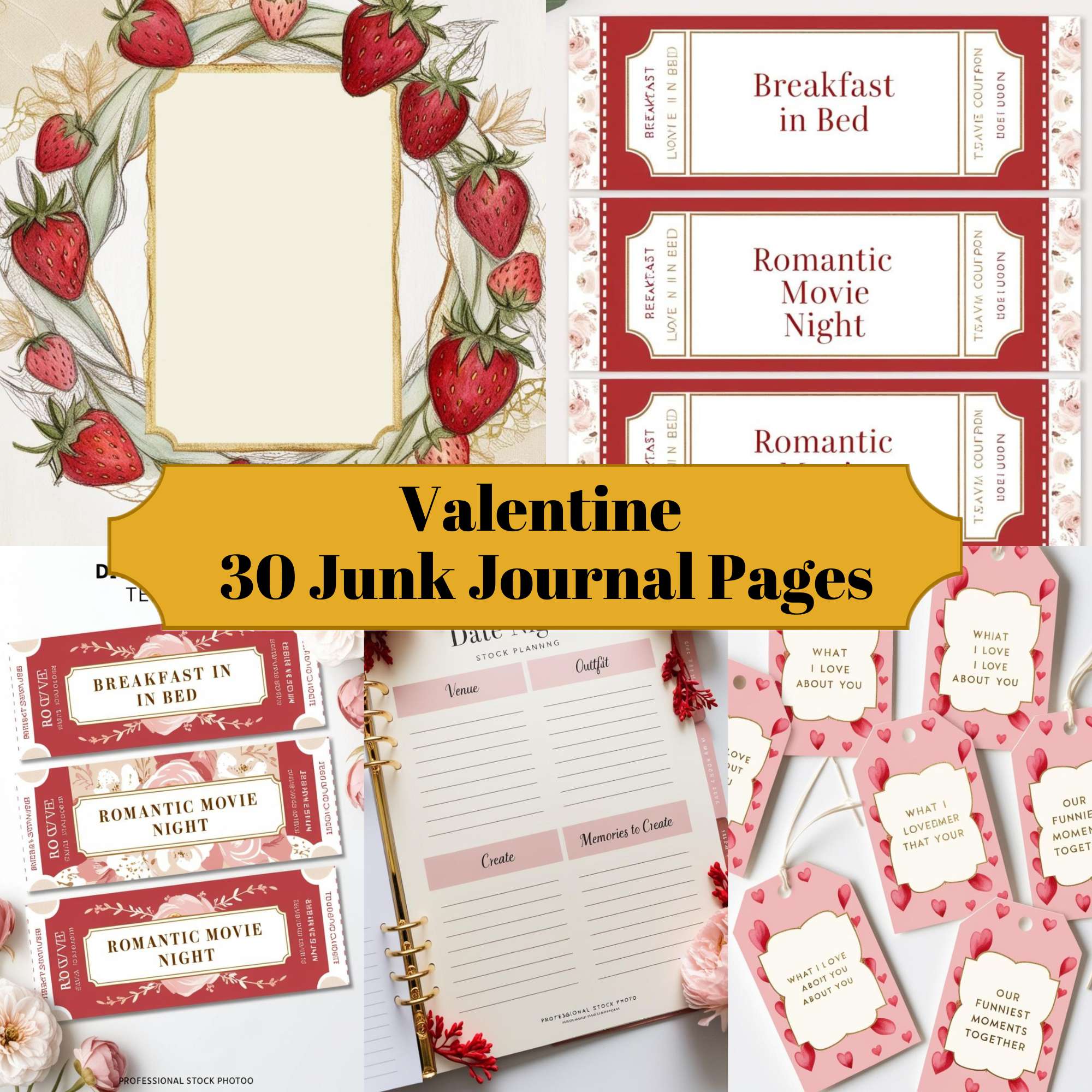 Valentine Junk Journal Pages
