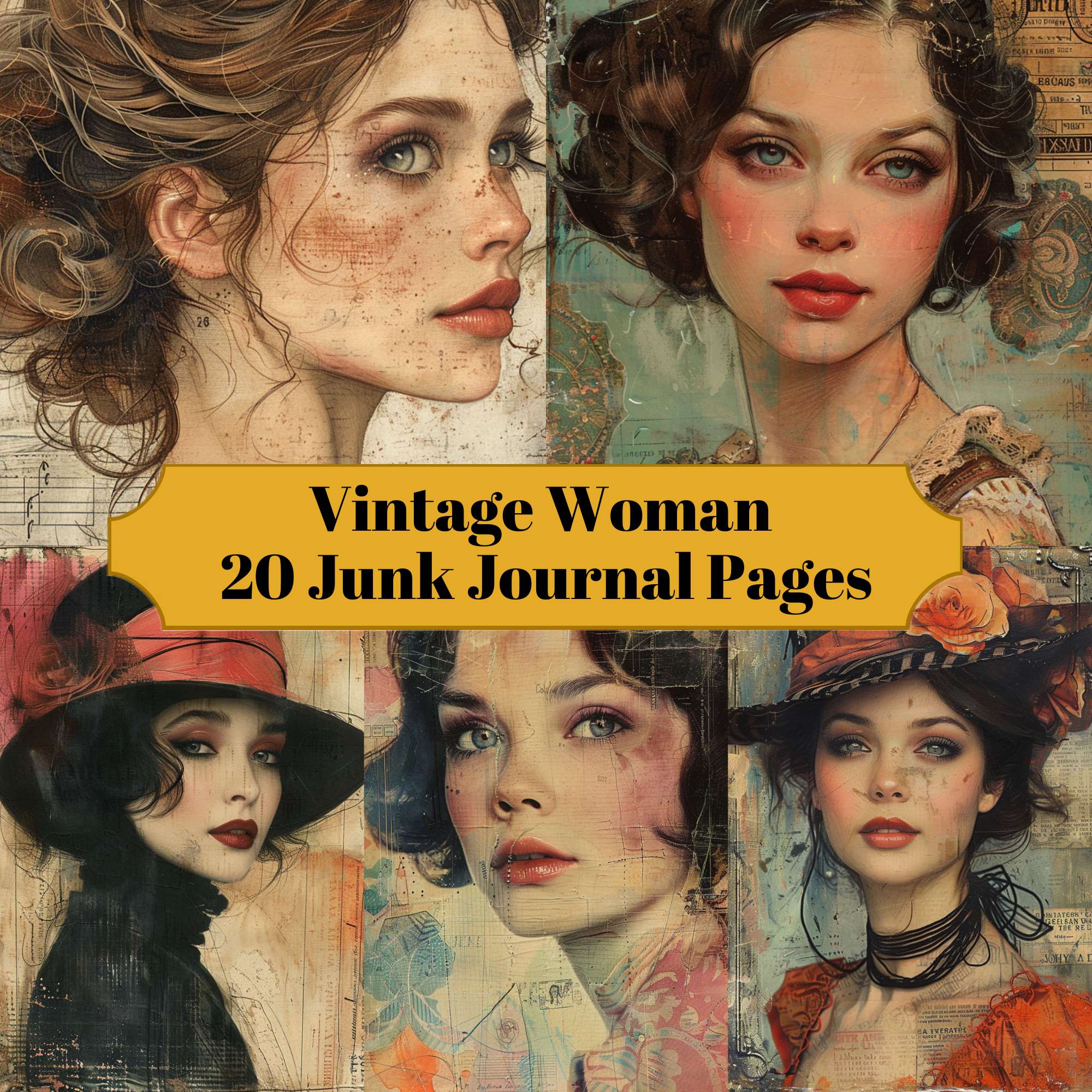Woman Junk Journal Pages