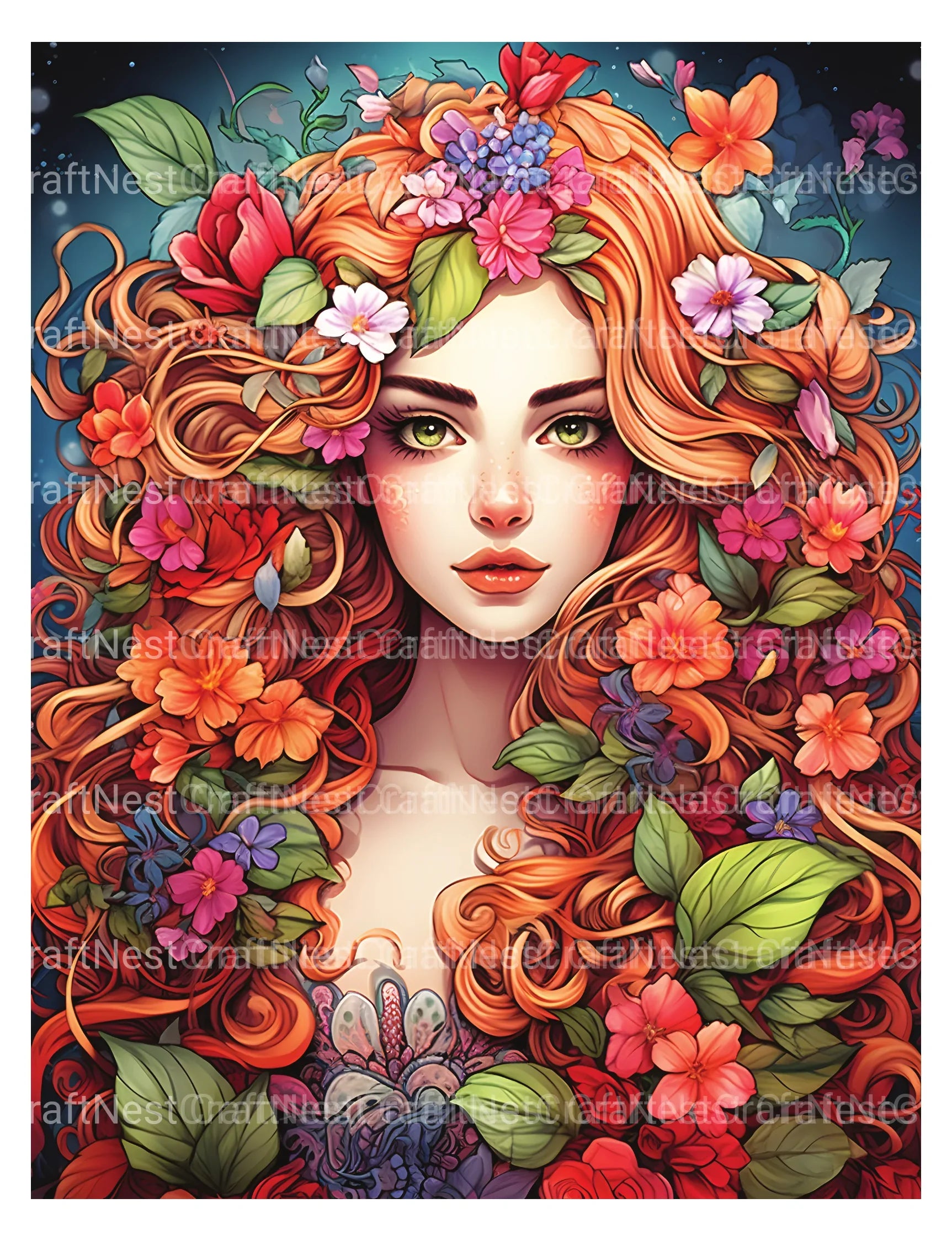 Flower Woman Coloring Book - CraftNest - Digital Crafting and Art