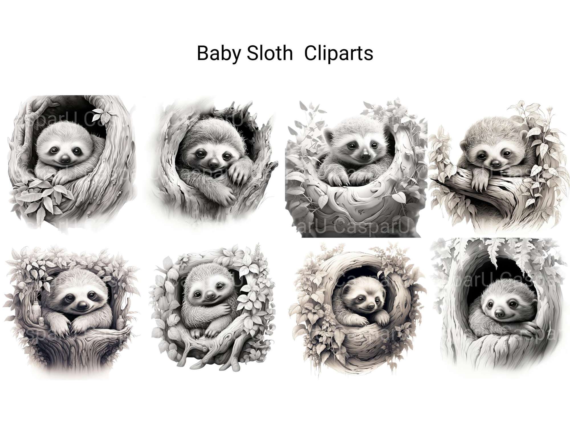 Baby Sloth Clipart