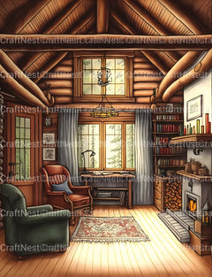 Cozy Cabins Coloring Book - CraftNest - Digital Crafting and Art