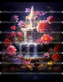 Blooming Fountain Coloring Book - CraftNest - Digital Crafting and Art