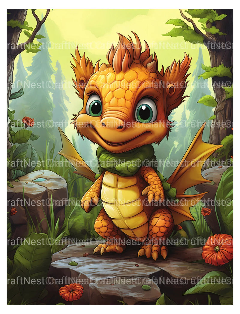 Baby Dragon Coloring Book - CraftNest - Digital Crafting and Art