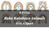 Boho Rainbows Animals Clipart