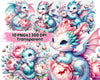 Baby Dragon with Flowers