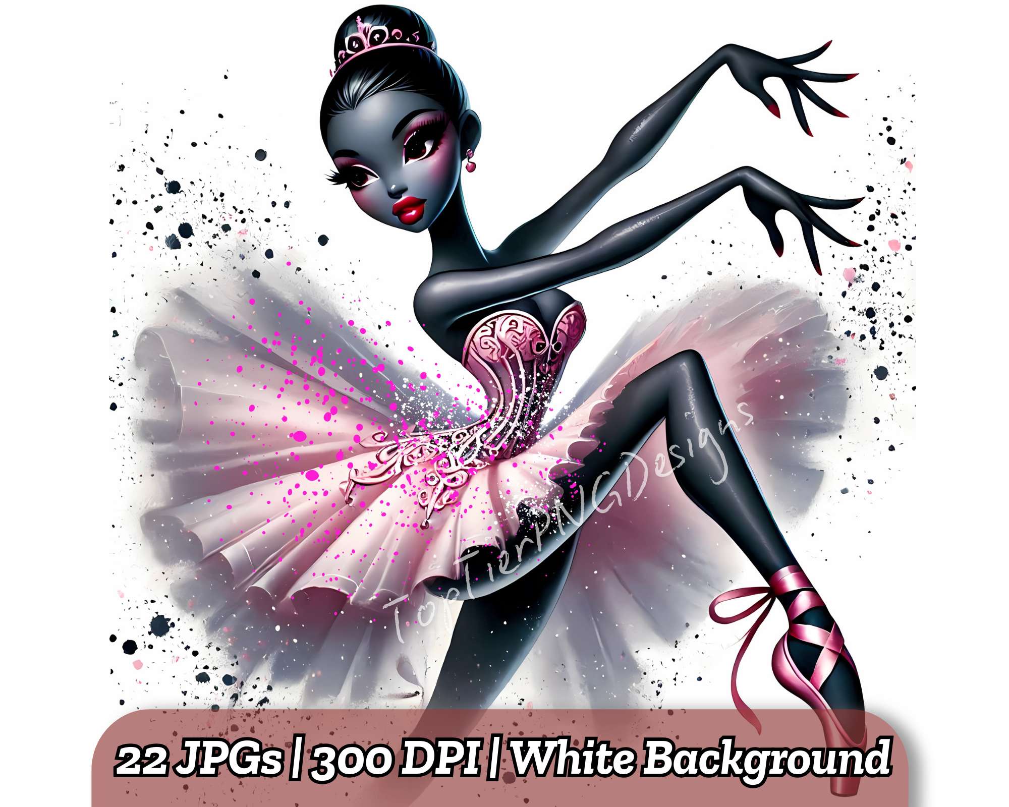 Ballerina with Black Hair