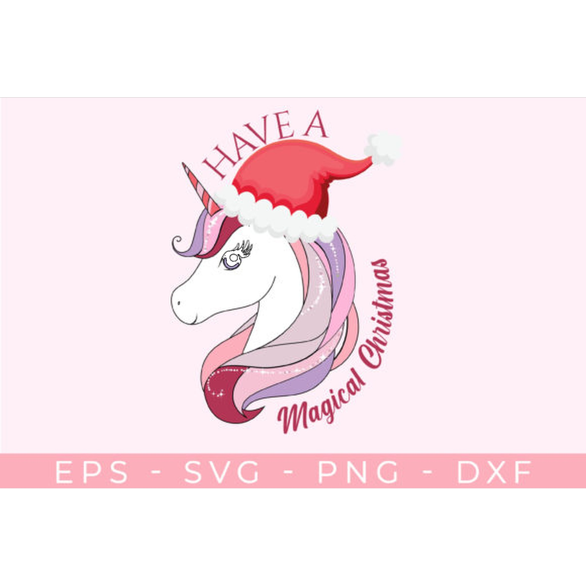Christmas Unicorn SVG