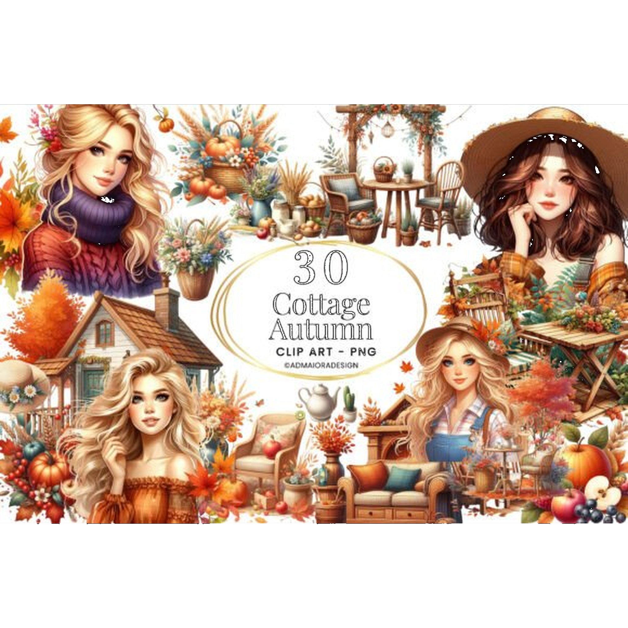 Cottage Autumn Clipart