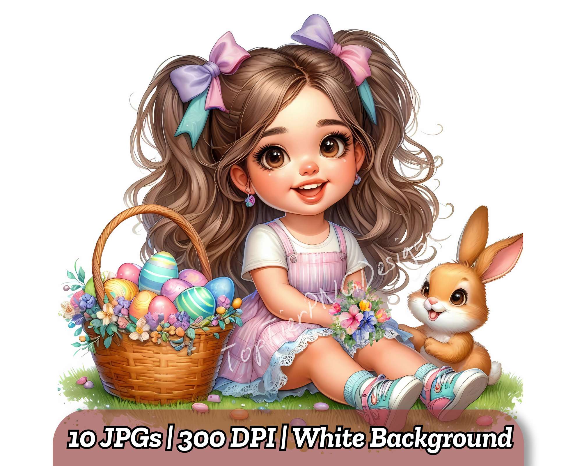Cute Easter Little Girls