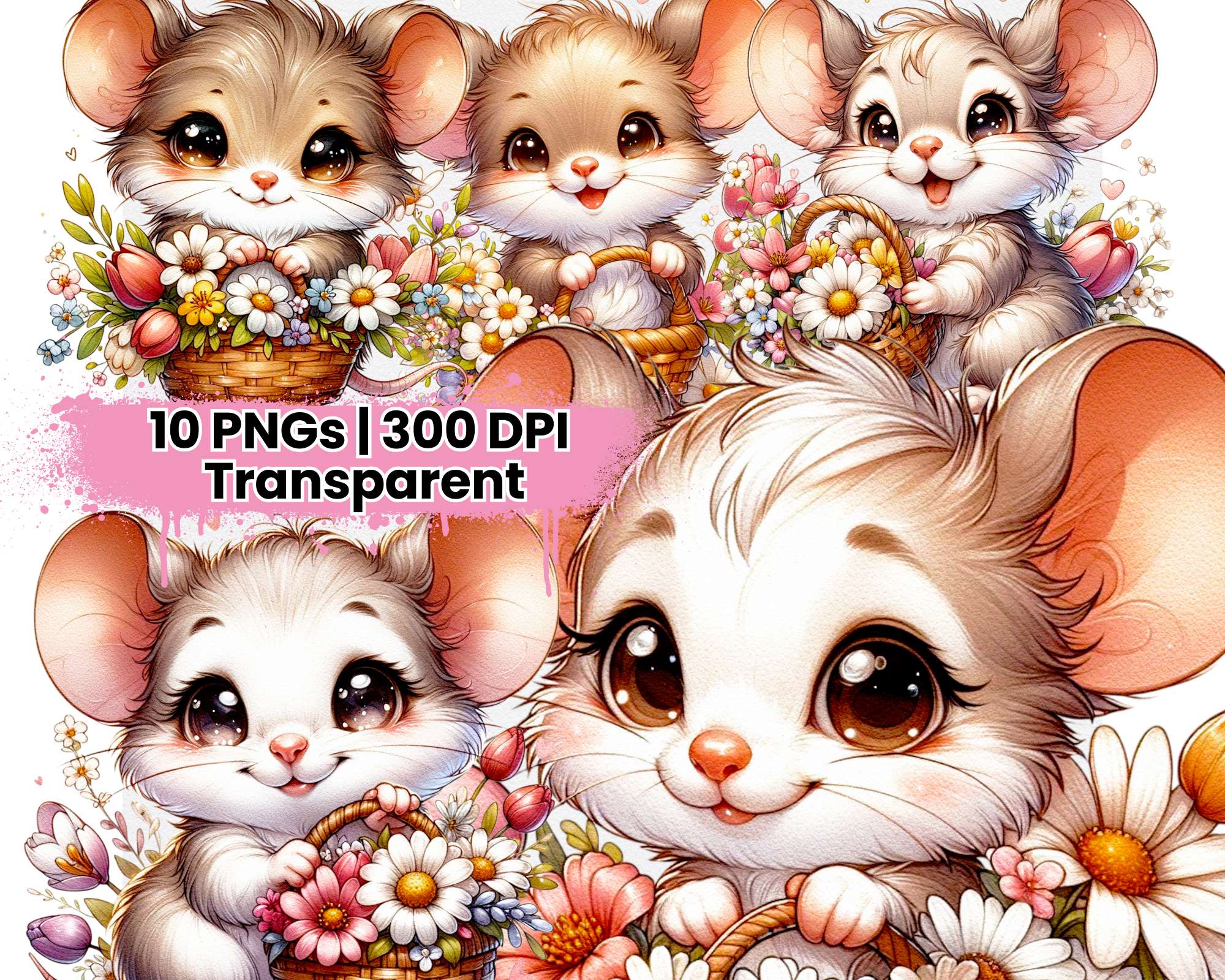 Cute Spring Flower Mouse