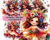 Girl with Tropical Crown Flowers