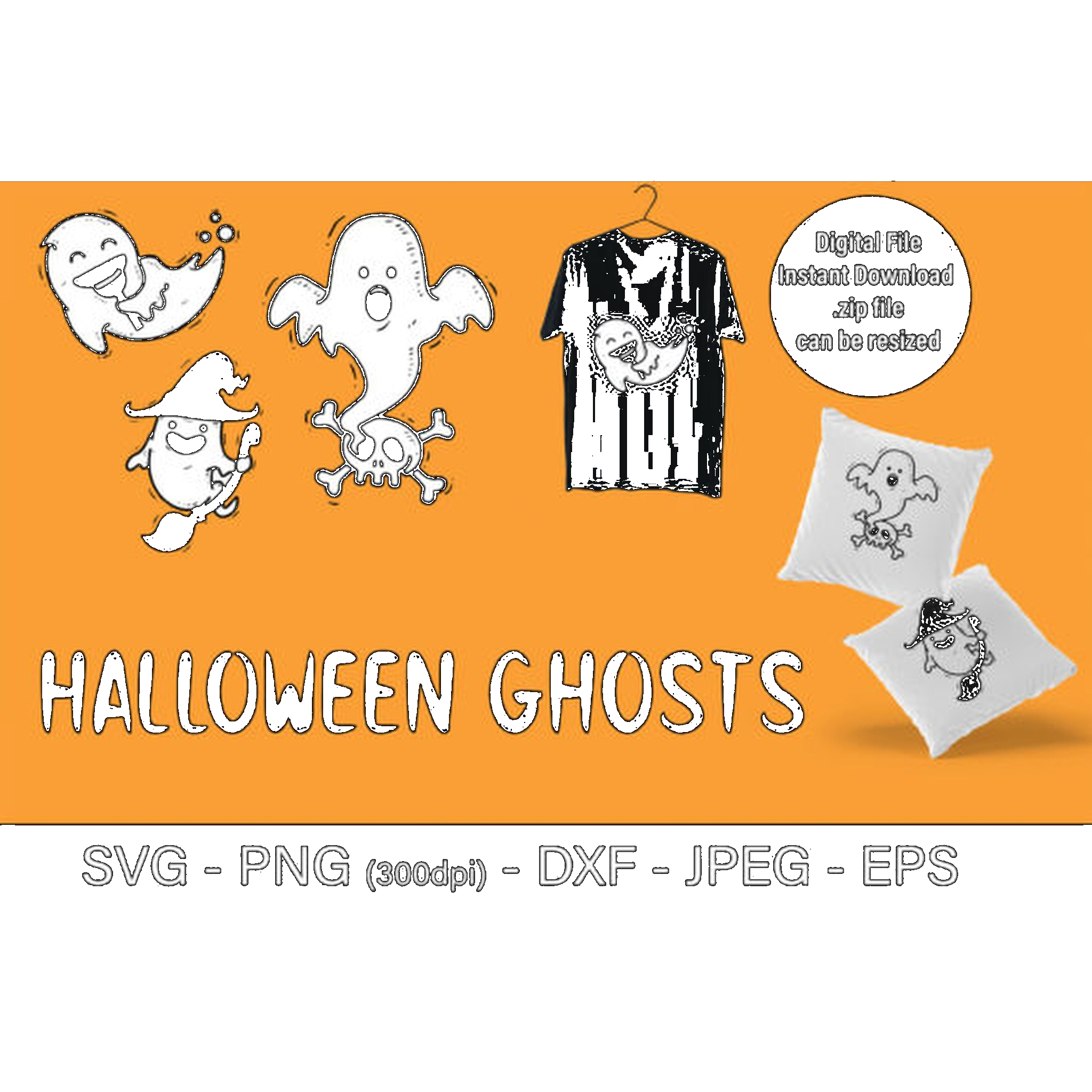 Halloween Ghost Faces SVG