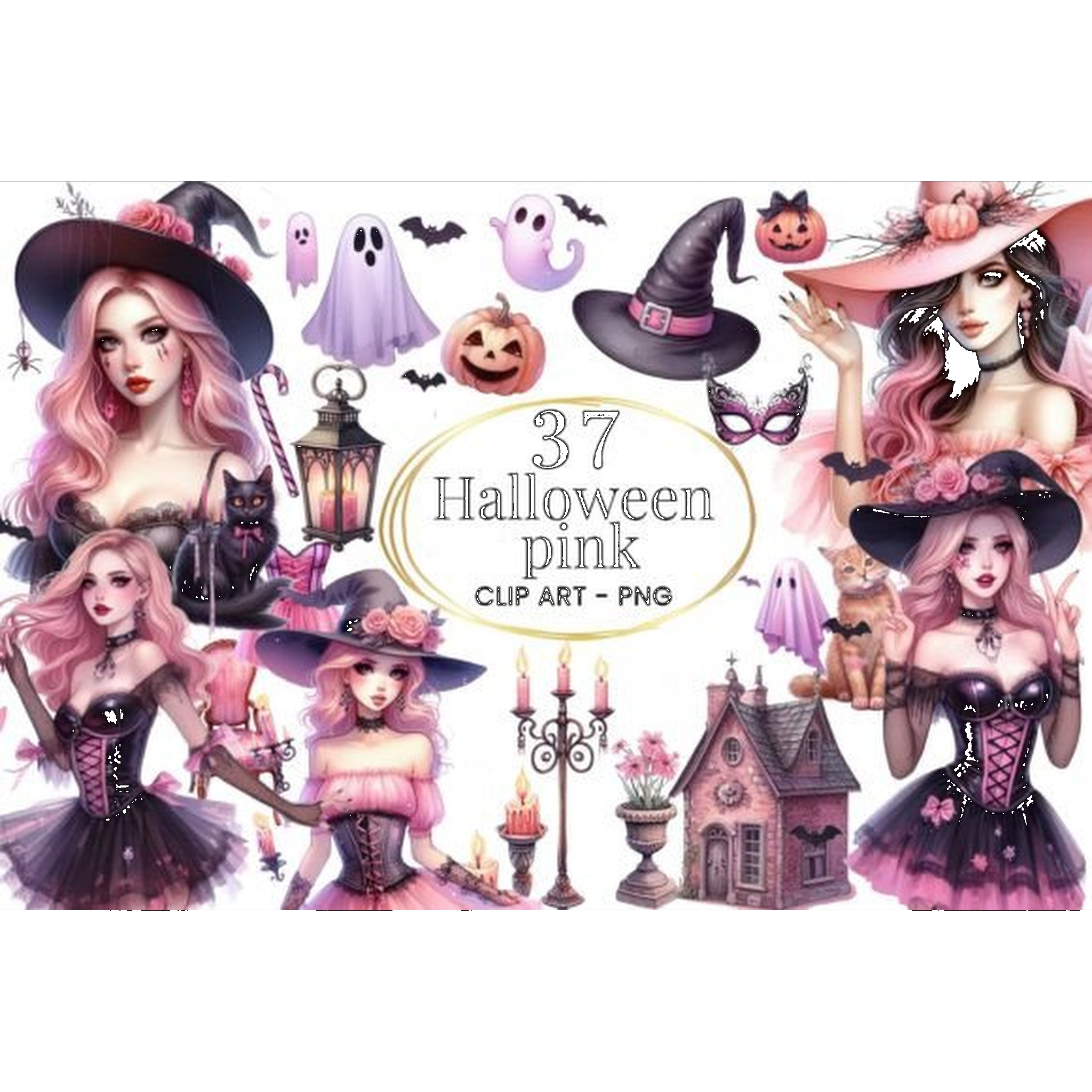 Pink Halloween Clipart