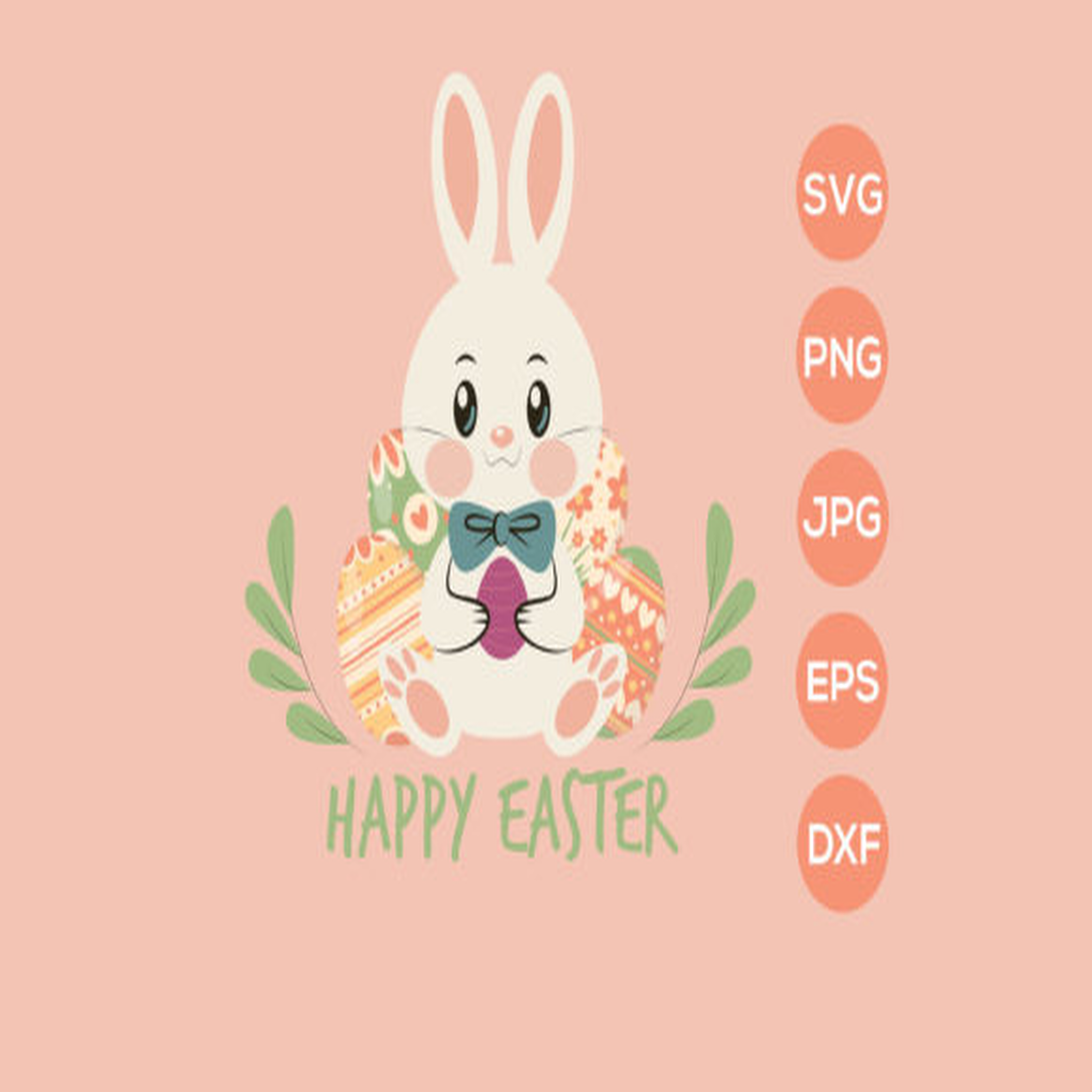 Happy Easter Bunny Face SVG