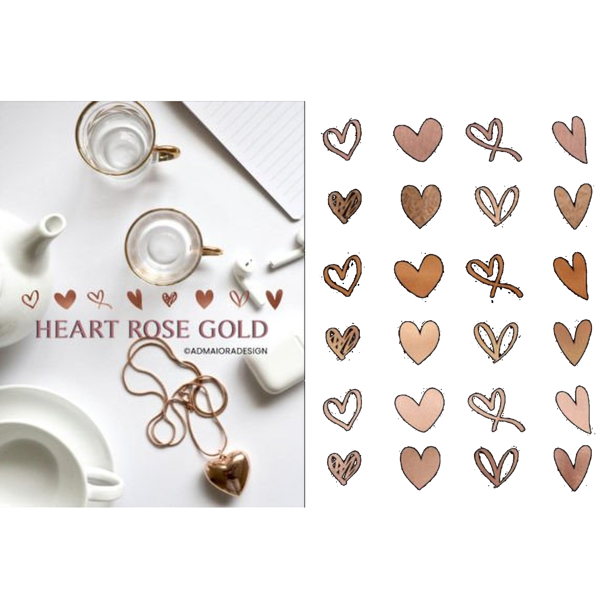 Rose Gold Heart Clipart