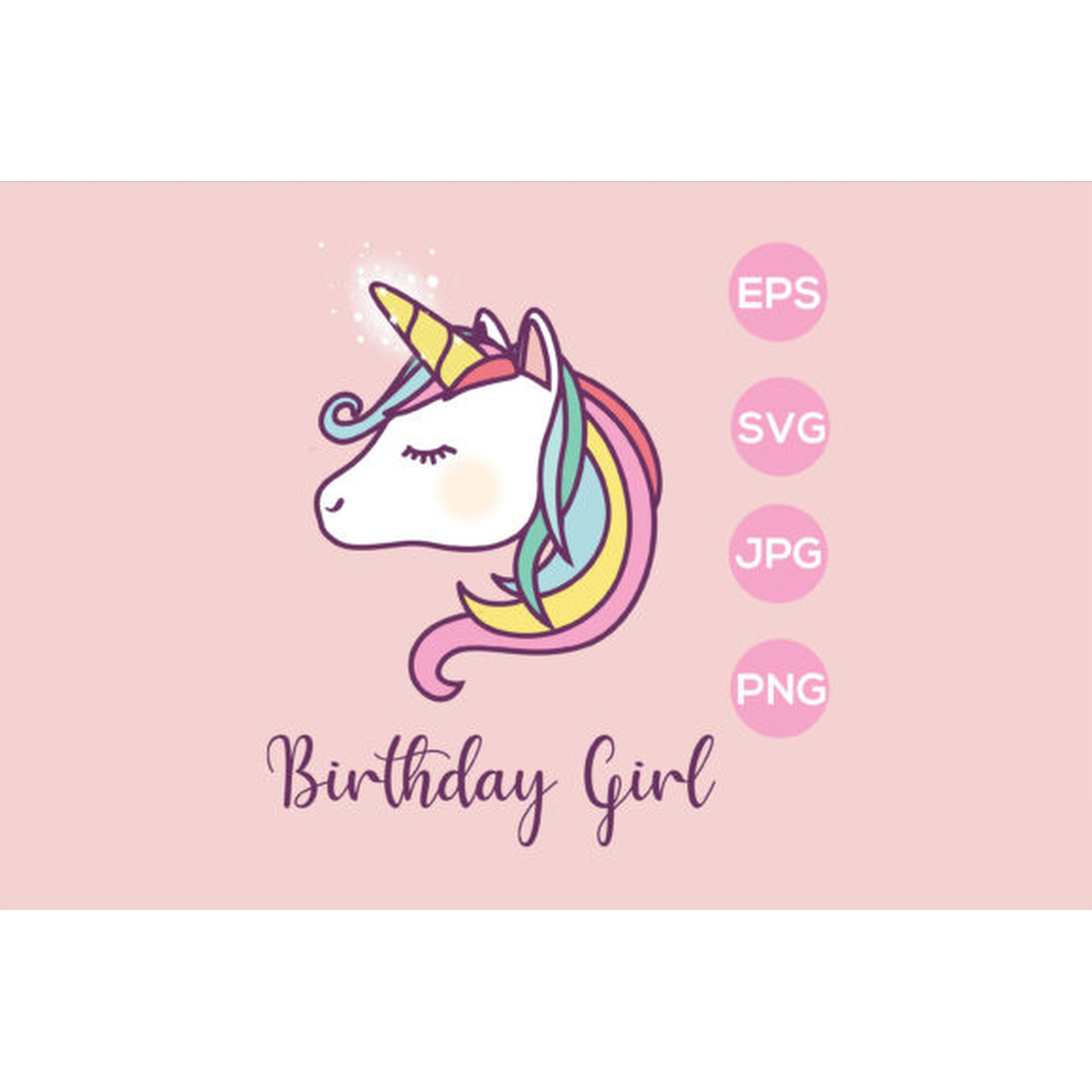 Unicorn Birthday Girl SVG
