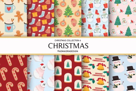 Christmas Green Trees Seamless Digital Paper