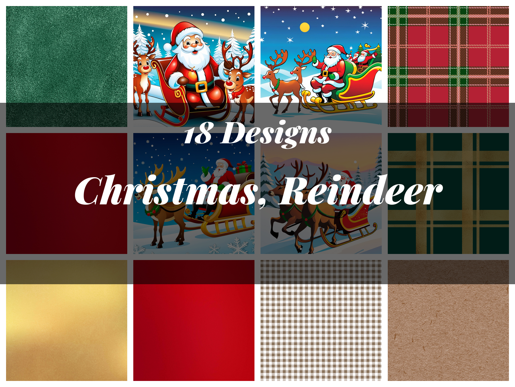 Christmas Reindeer Seamless Digital Paper
