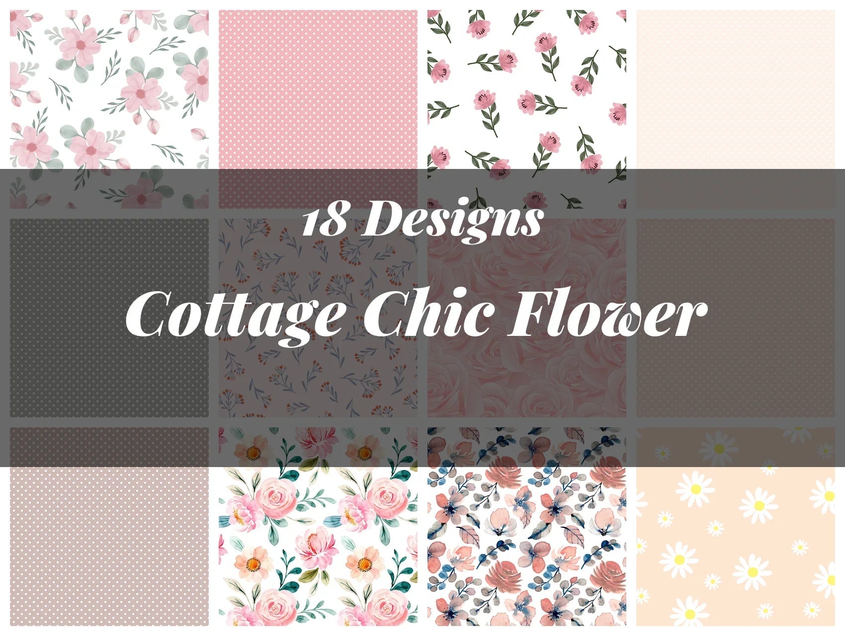 Cottage Chic Flower Seamless Digital Paper - CraftNest - Digital Crafting and Art