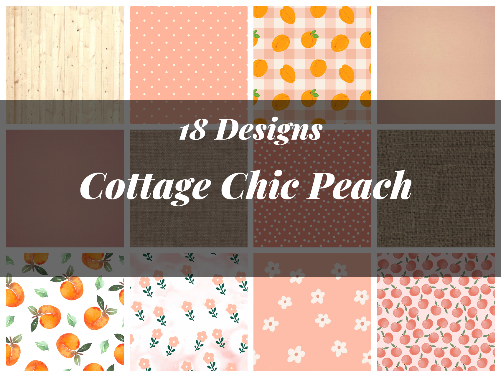 Cottage Chic Peach Seamless Digital Paper