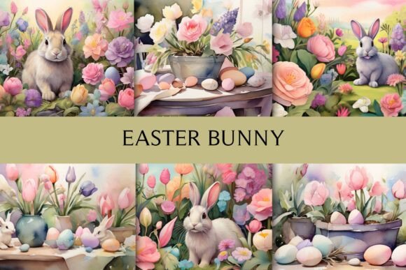 Easter Bunny Watercolor Seamless Pattern