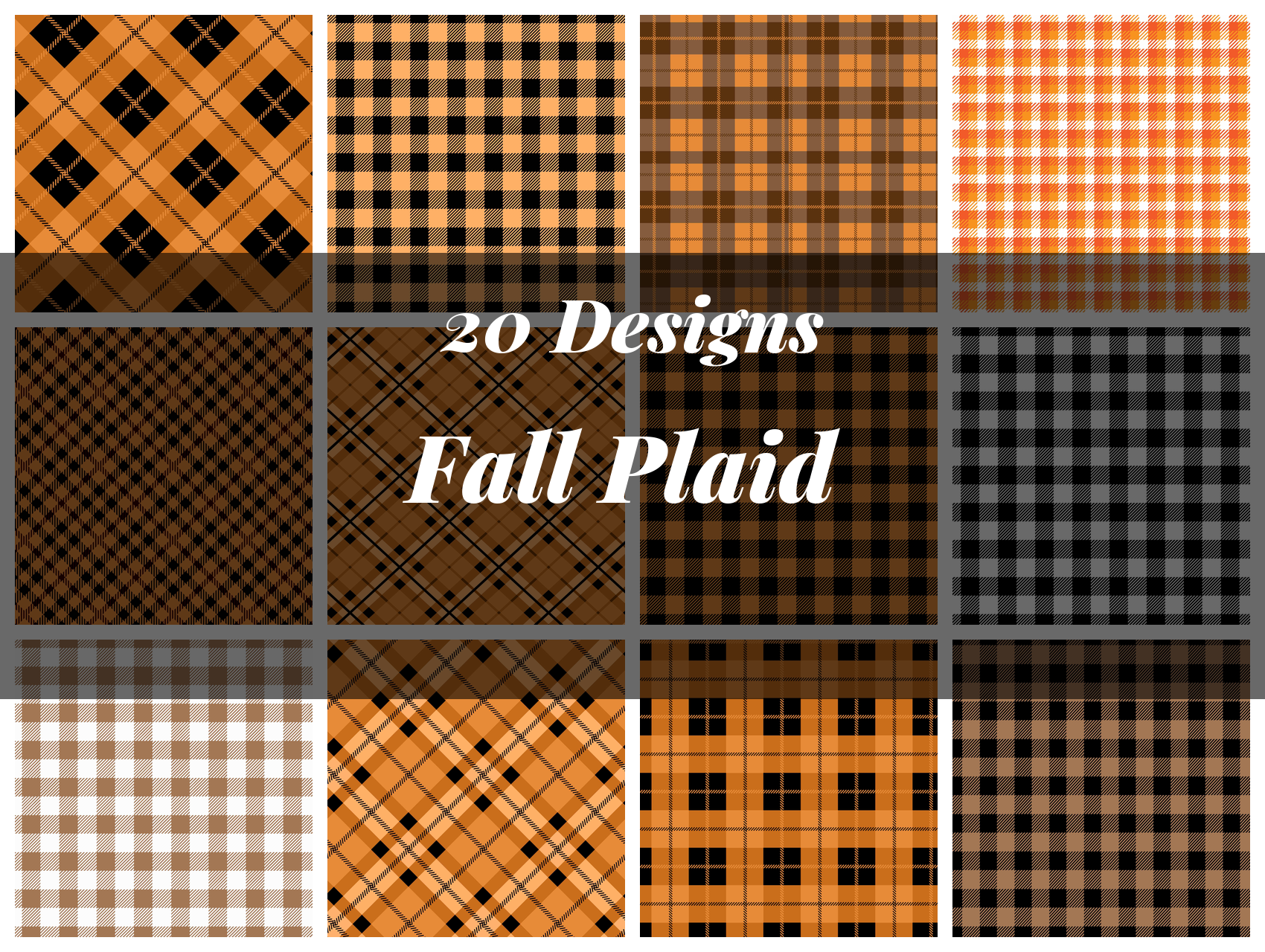 Fall Plaid Seamless Digital Paper