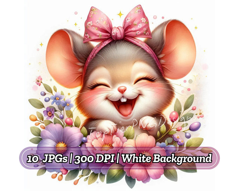 Floral Mouse - CraftNest - Digital Crafting and Art