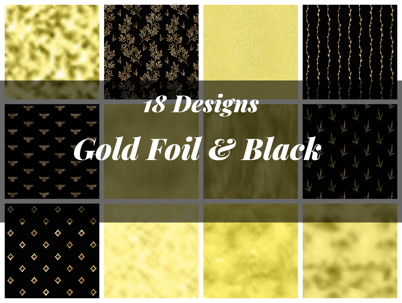 Gold Foil & Black Texture Paper