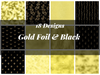 Gold Foil & Black Texture Paper