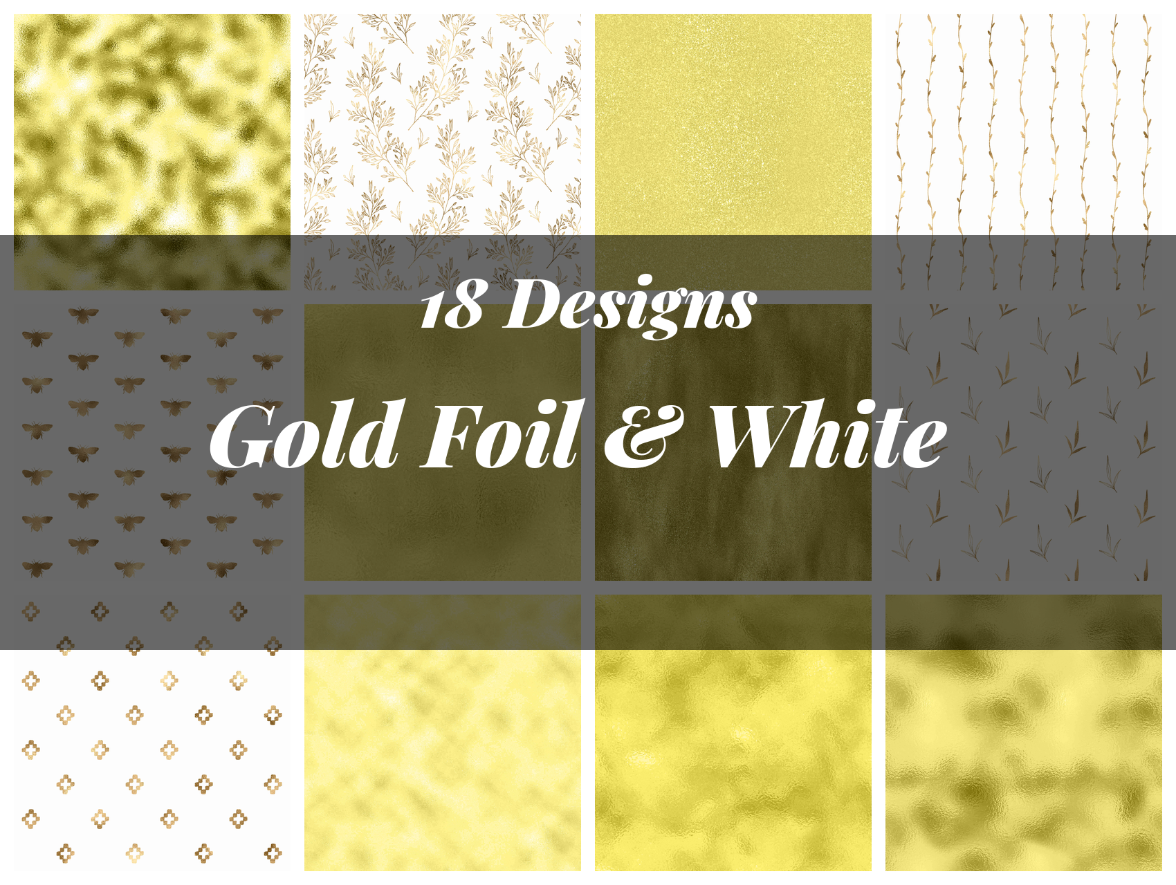 Gold Foil & White Texture Paper