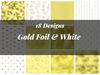 Gold Foil & White Texture Paper