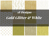 Gold Glitter & White Texture Paper