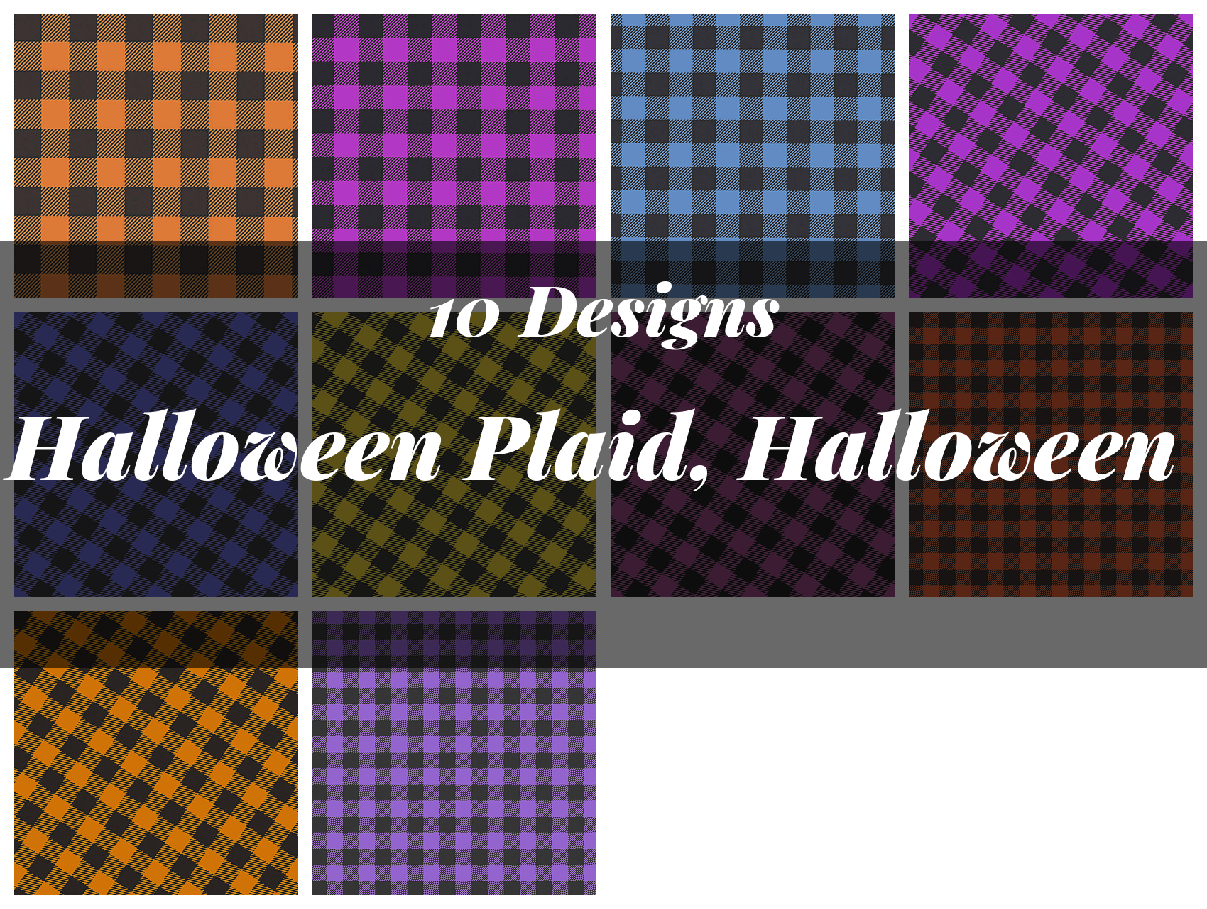 Halloween Plaid Seamless Digital Paper