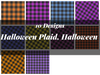 Halloween Plaid Seamless Digital Paper