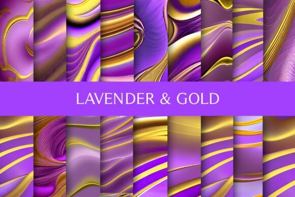 Lavender and Gold Texture Paper