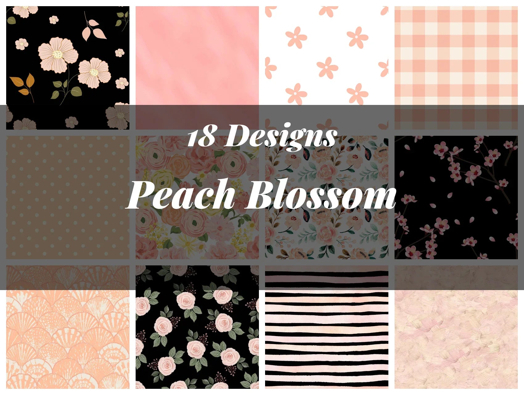 Peach Blossom Seamless Digital Paper - CraftNest - Digital Crafting and Art