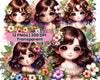 Quirky Girl Kid in Flowers