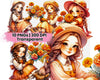 Spring Girl Gnomes Marigolds