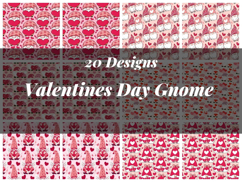 Valentines Day Gnome Seamless Digital Paper - CraftNest - Digital Crafting and Art