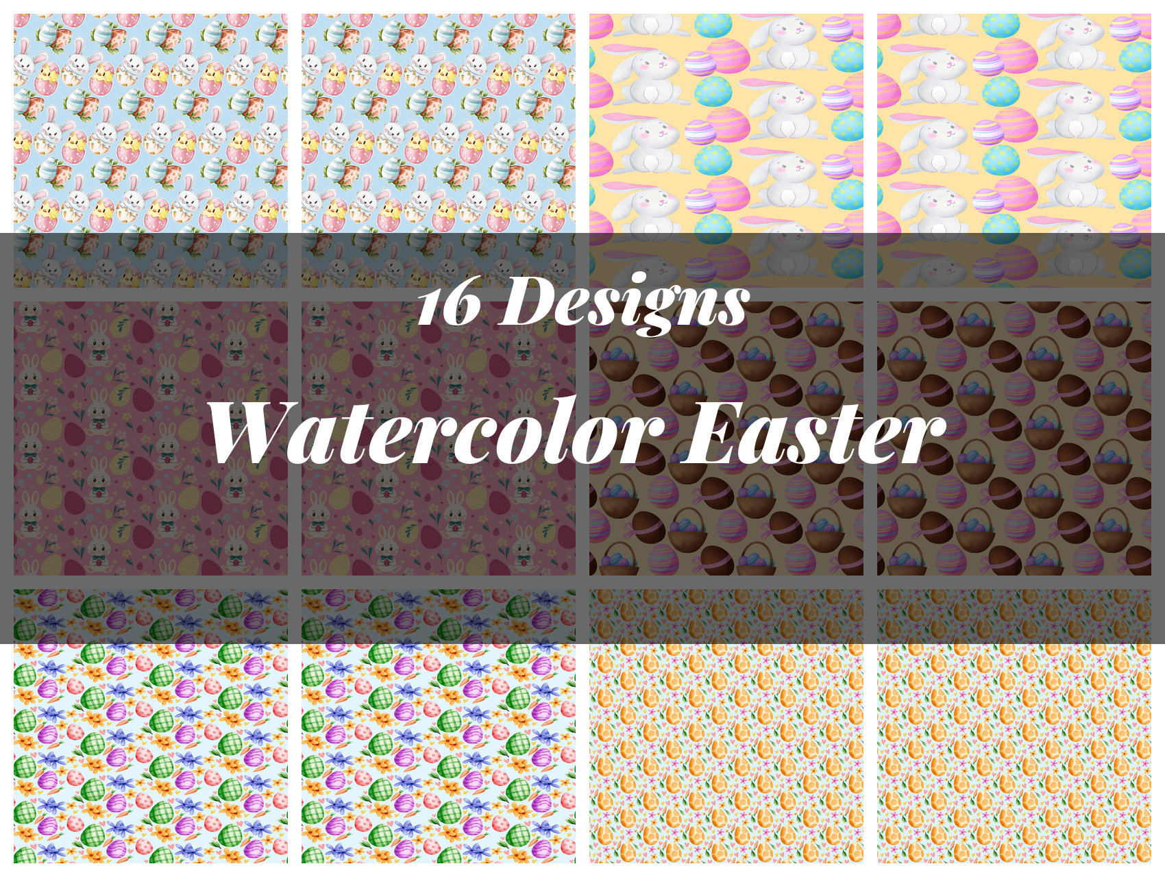 Watercolor Easter Seamless Digital Paper