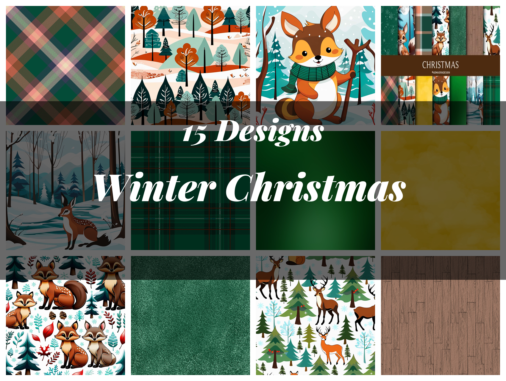 Winter Christmas Seamless Digital Paper