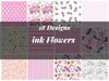 Ink Flowers Seamless Digital Paper