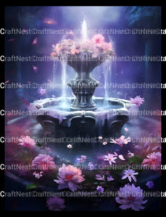 Blooming Fountain Coloring Book - CraftNest - Digital Crafting and Art