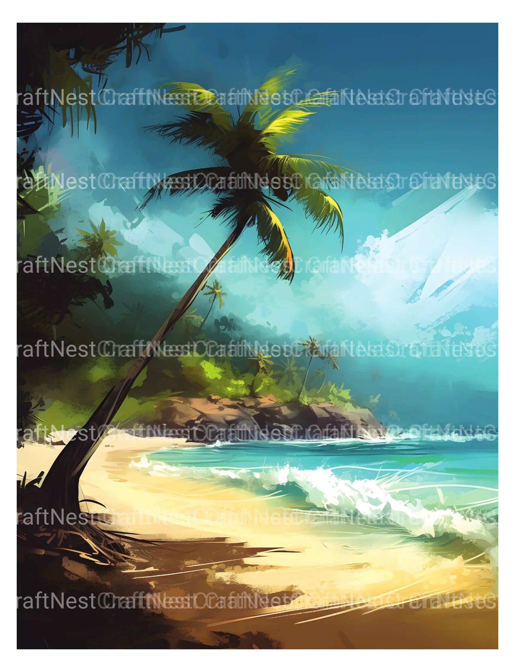 Tropical Beach Coloring Book - CraftNest - Digital Crafting and Art
