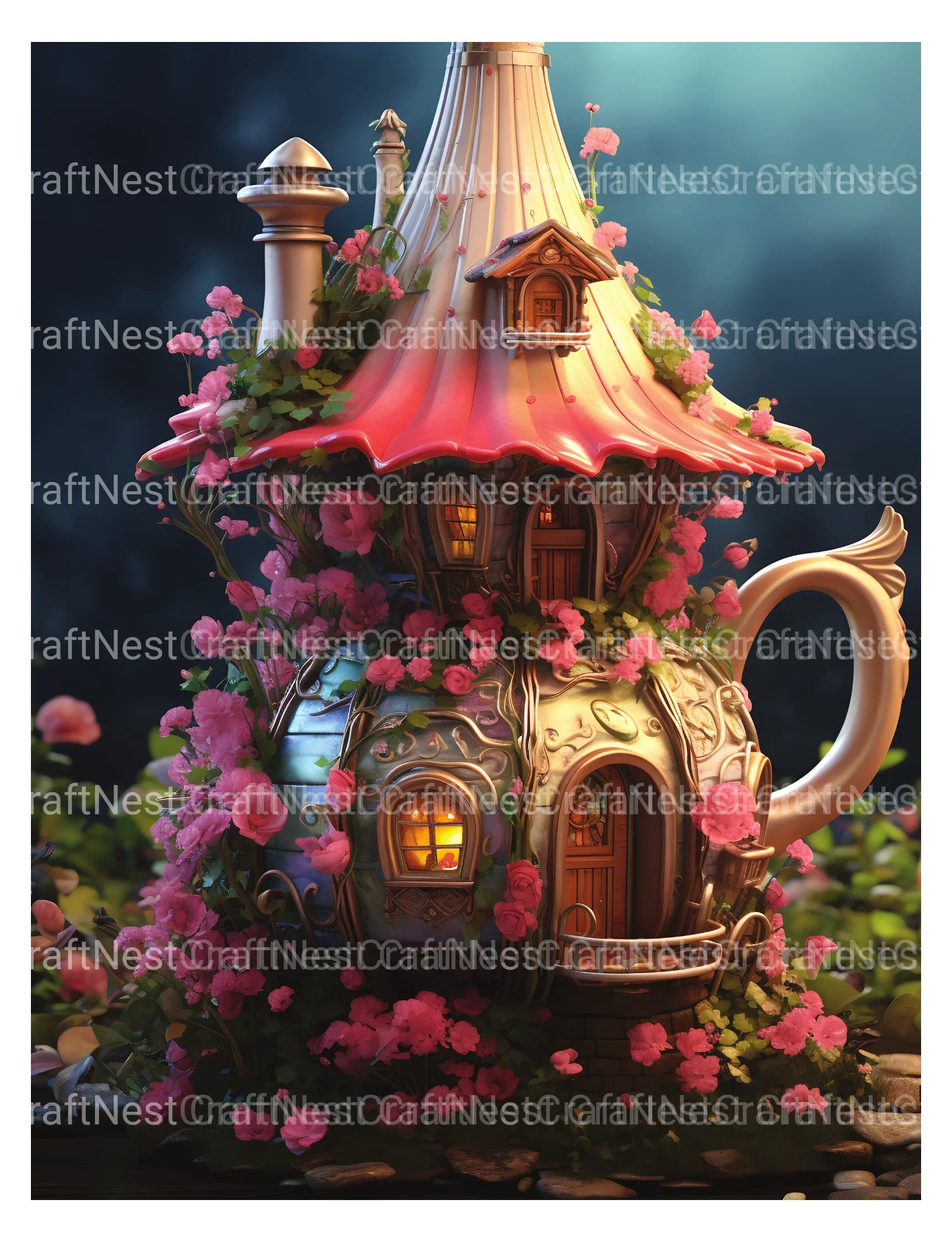 Teapot Fairy House Coloring Book
